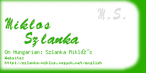 miklos szlanka business card